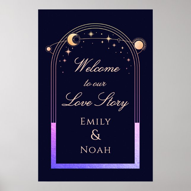Welcome To Our Love Story Wedding Welcome Sign Poster (Framsidan)