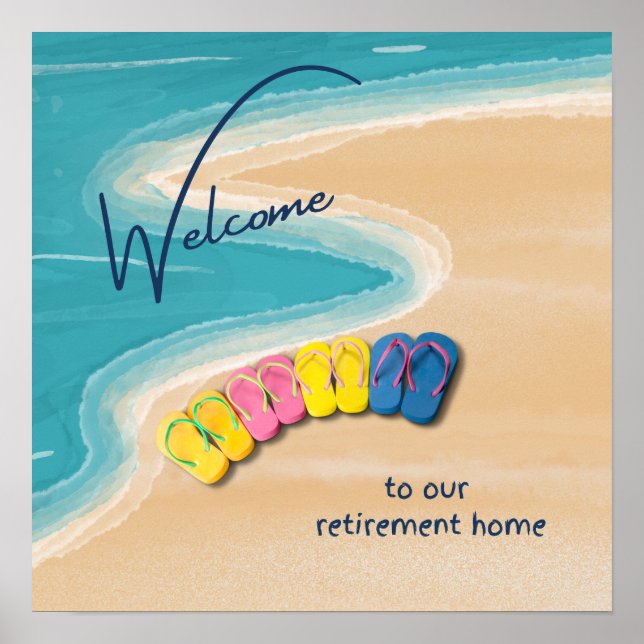Welcome to our Retirement Home Beach Themed Poster (Framsidan)