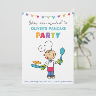 Welcome to Pancake Party invitation Inbjudningar