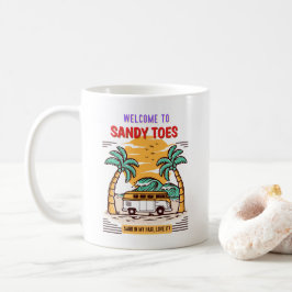 Welcome To Sandy Toes Summer Beach Kaffemugg