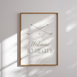 Welcome to the Club Vintage Golf Wall Art Poster