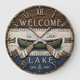 Welcome to the Lake Canoe Rustic Cabin & Cottage Stor Klocka