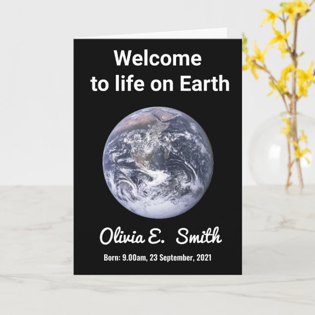 Welcome to the world - New Baby Congratulations Kort (Gul blomma)