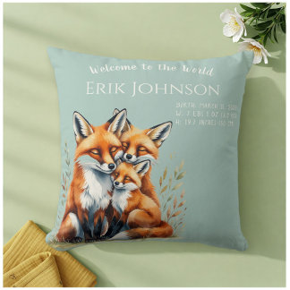 Welcome to the World - Personalized Birth Pillow  Kudde