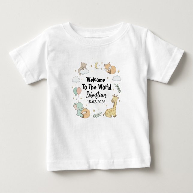 Welcome To The World Sebastian Baby T-Shirt (Framsida)