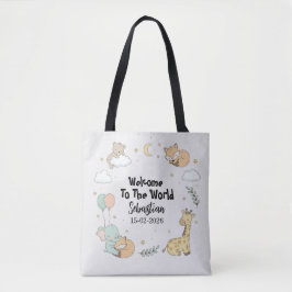 Welcome To The World Sebastian Personalized Tote  Tygkasse