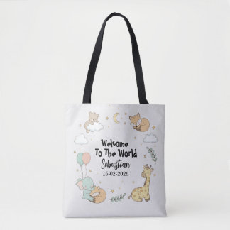 Welcome To The World Sebastian Personalized Tote  Tygkasse
