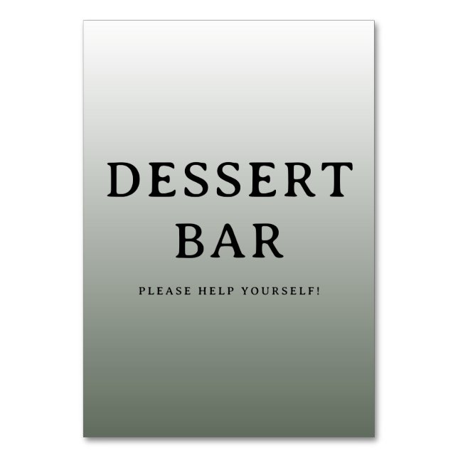 Welcoming Gray Minimalist Dessert Bar Sign Bordsnummer (Framsidan)