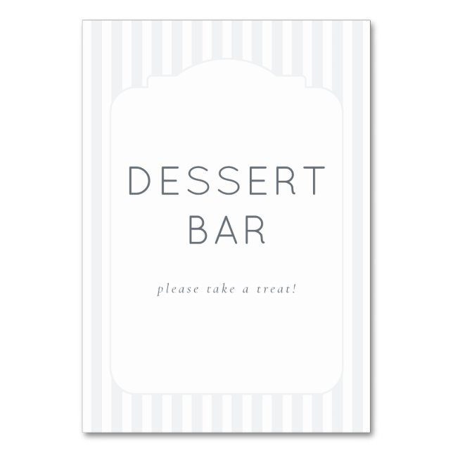 Welcoming Gray Minimalist Dessert Bar Sign Bordsnummer (Framsidan)