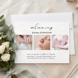 Welcoming Photo Birth Announcement Card Inbjudningar