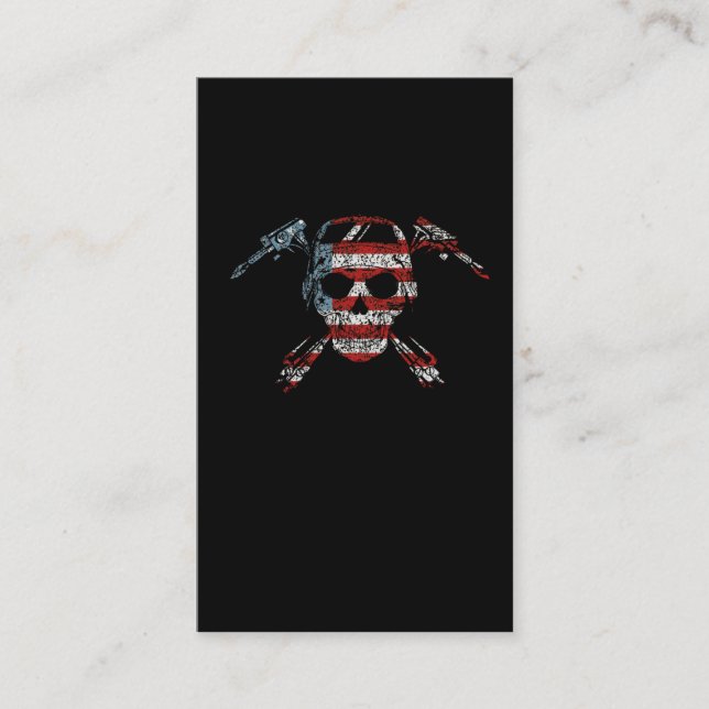 Welder American Flagga Skull Metalworking USA Weld Visitkort (Framsida)