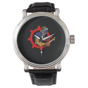 Welder American Flagga USA Patriotic Welder Gift Armbandsur