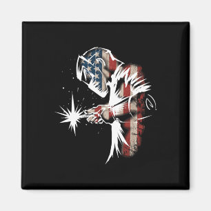 Welder American Flagga Usa Patriotic Welder Gift Magnet