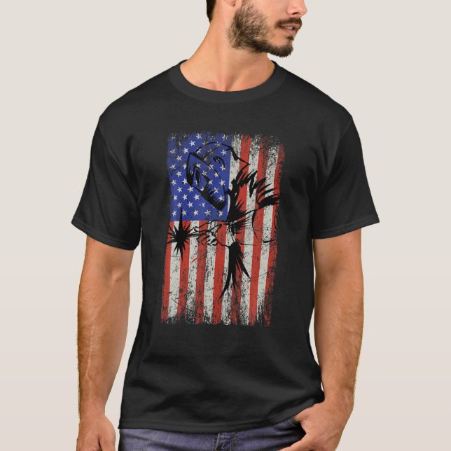 Welder American Flagga USA Patriotic Welder Welder T Shirt (Framsida)
