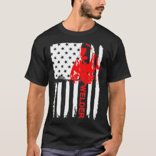 Welder American Flagga USA T Pipeliner Welding Gif Shirt