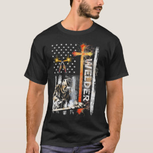 Welder American Flagga Welding Faith Kor Christian T Shirt