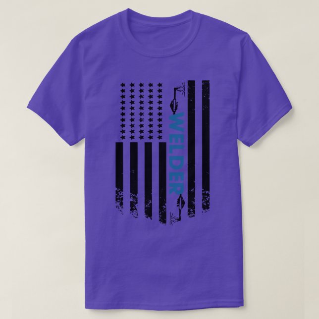 Welder American Welder Flagga T Shirt (Design framsida)