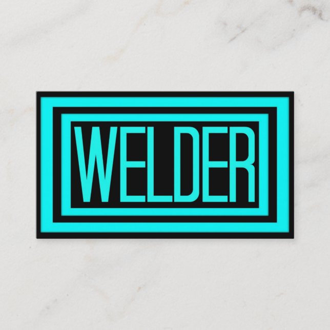 Welder Black and Teal Matted Ram Visitkort (Framsida)
