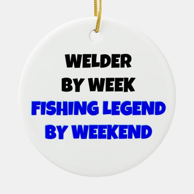 Welder by Week Fishing Legend by Helg Julgransprydnad Keramik (Framsidan)