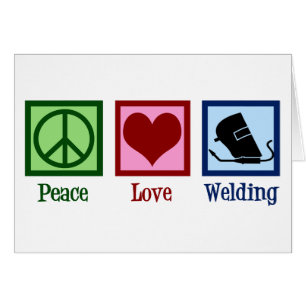 Welder Company Peace Kärlek Welding Helgdag Card Hälsningskort