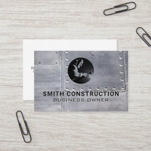 Welder Construction Logotyp   Rivets metall Lakan Visitkort