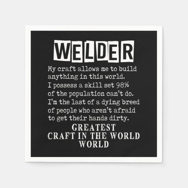 Welder Craft Profession Welding Weld Metal Gift Pappersservett (Framsidan)