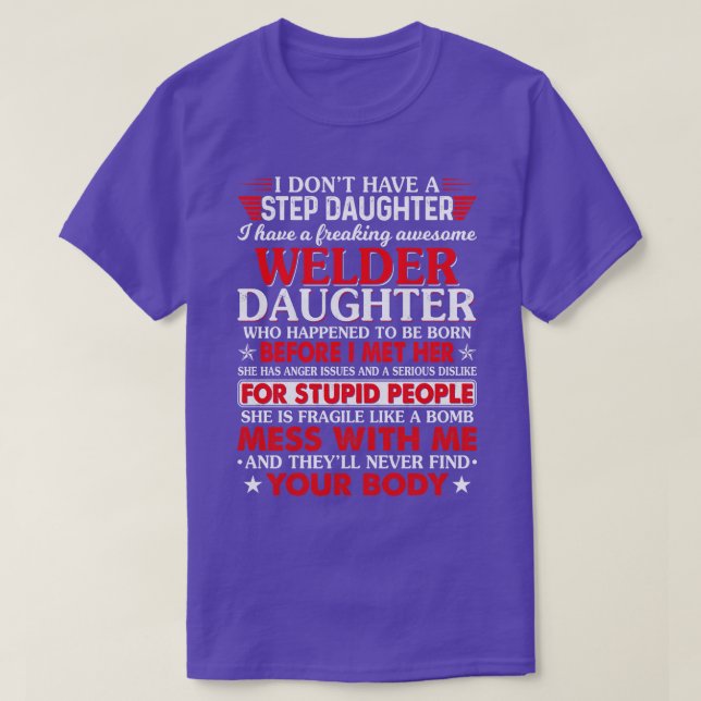 Welder Daughn som drabbat Proud Welder T Shirts (Design framsida)