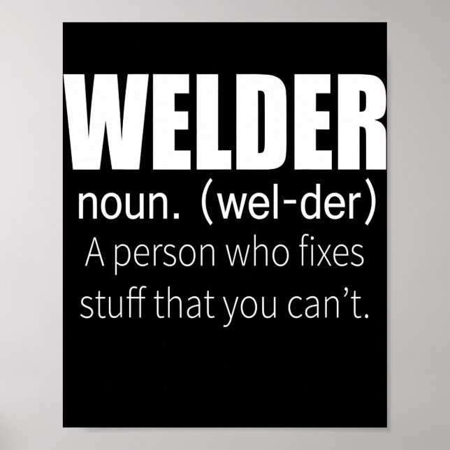 Welder Definition en person som fixerade Saker du Poster (Framsidan)