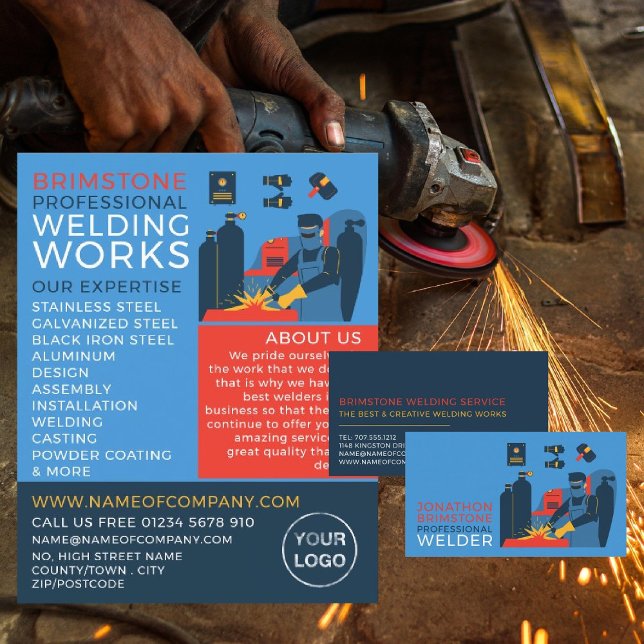Welder Design, Metall Worker, Welder Advertising Flygblad (Skapare uppladdad)