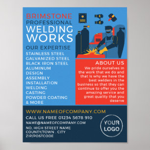 Welder Design, Metall Worker, Welder Advertising Poster