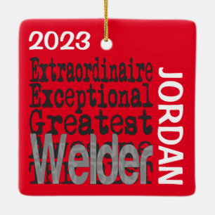 Welder Extraordinaire ANPASSNINGSBAR Julgransprydnad Keramik
