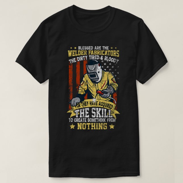 Welder Fabricators Metalworking Welding Maskin MIG T Shirt (Design framsida)