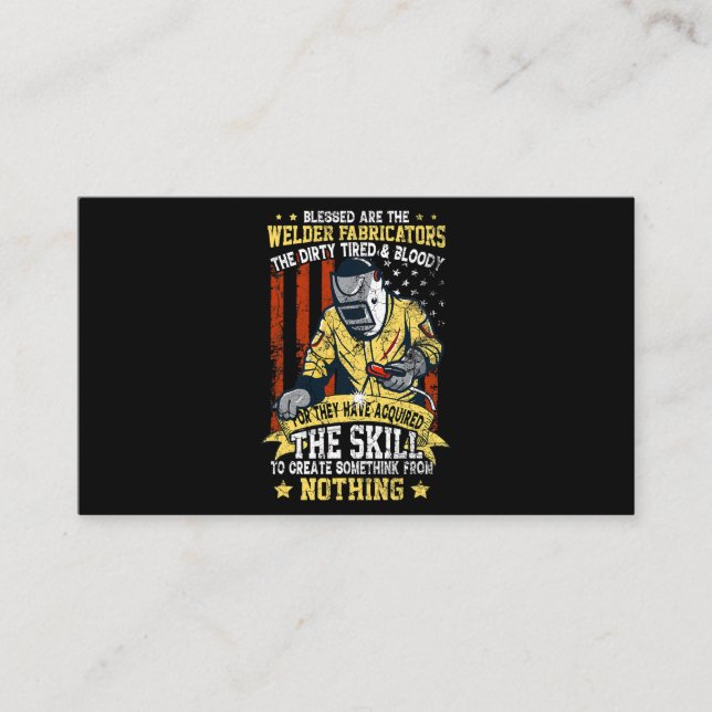 Welder Fabricators Metalworking Welding Maskin MIG Visitkort (Framsida)