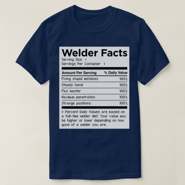 Welder Facts Funny Welding T Shirt (Design framsida)
