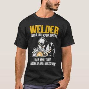 Welder För manar Women Welding Steel Migtig T Shirt