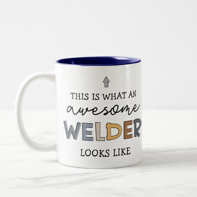 Welder Funny Fantastisk Welder Gifts Två-Tonad Mugg (Vänster)