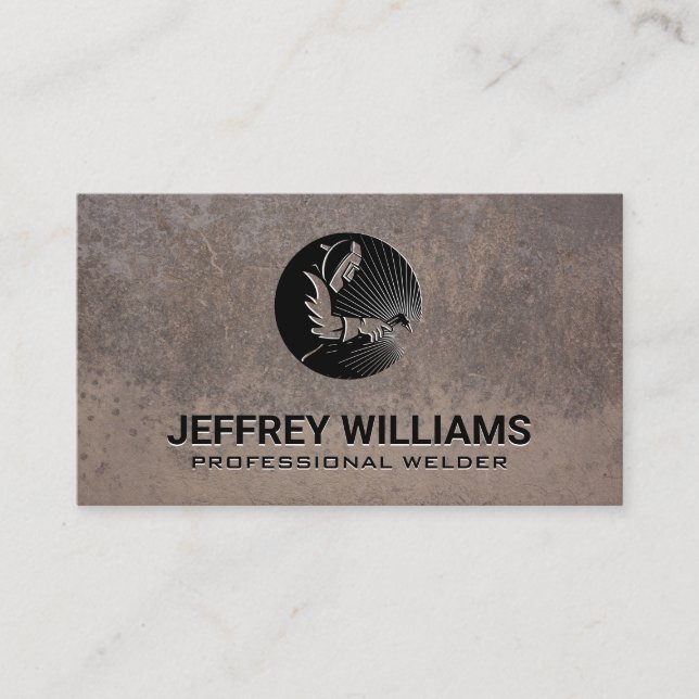 Welder | Gammalt Rusted Metall Visitkort (Framsida)
