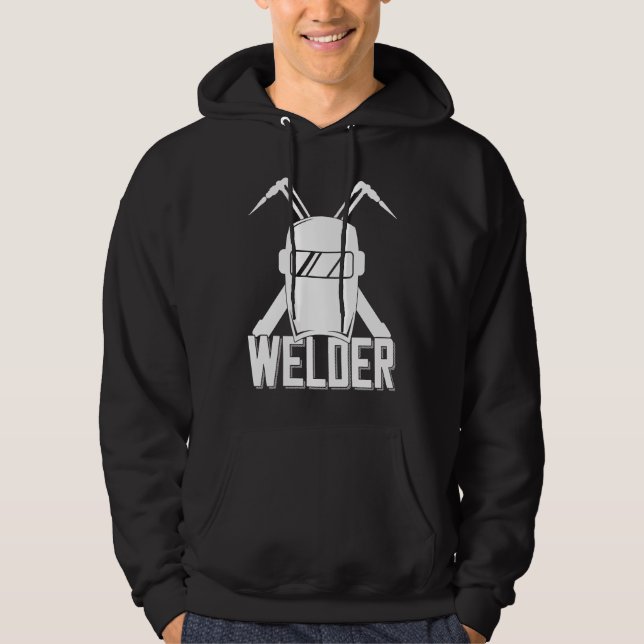 Welder Helmet Saying For Proud Metalworker Hoodie (Framsida)