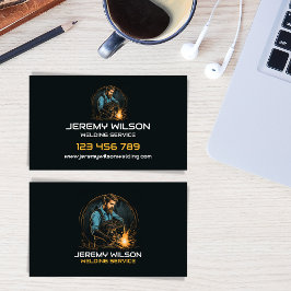 Welder Metall Welder Welding Services Vintage Logo Visitkort