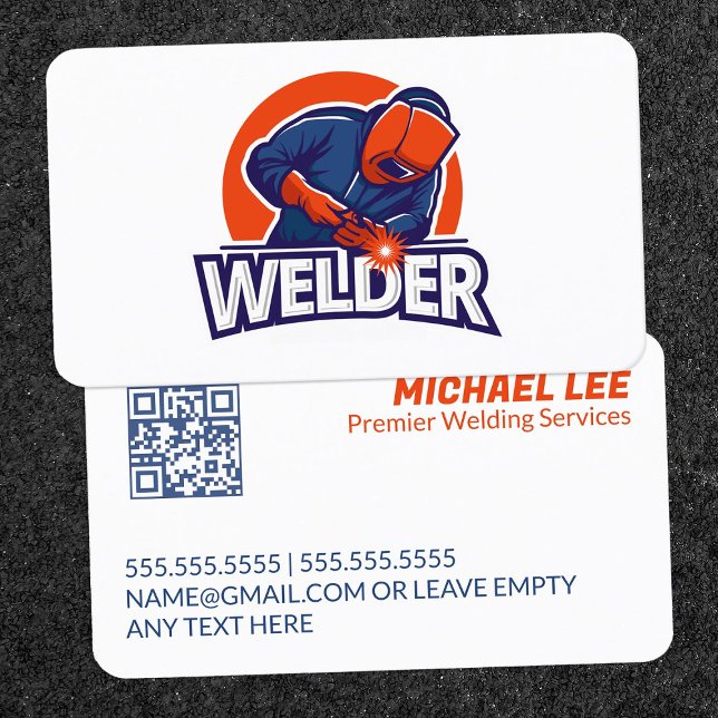 Welder Metall Welding Anpassningsbar QR Visitkort (Welder Metal Welding Custom QR Business Cards)