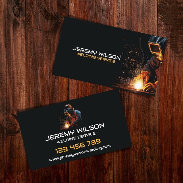 Welder Metall Welding Service Fabrication Steelwor Visitkort (Skapare uppladdad)