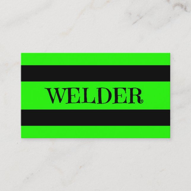 Welder Neon Grönt Affärskort Visitkort (Framsida)