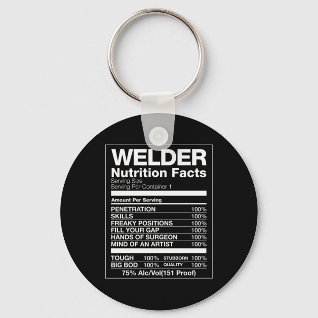 Welder Nutrition Facts Nyckelring (Framsida)
