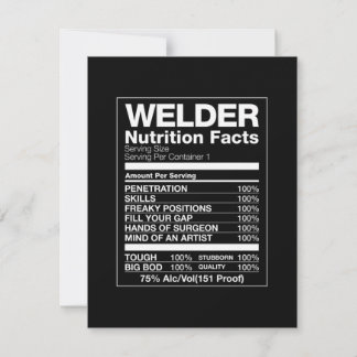 Welder Nutrition Facts Tack Kort