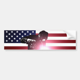 Welder och amerikanska flaggan bildekal