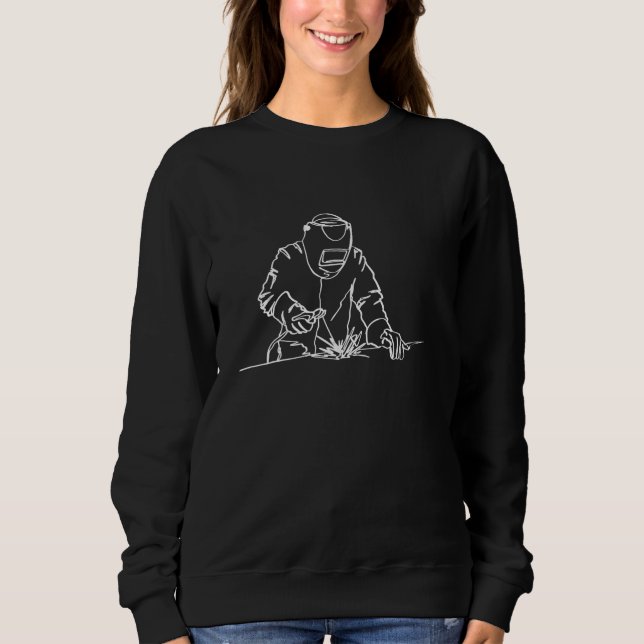 Welder Oneline Art Mig Welding Funny Welding T Shirt (Framsida)