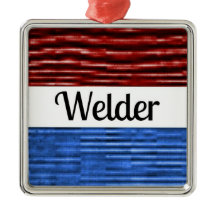 Welder Patriotic jul Ornament