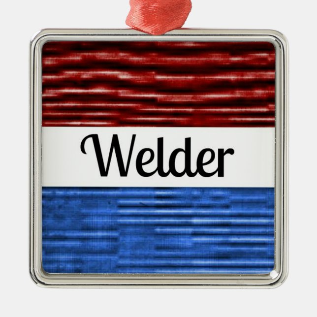 Welder Patriotic jul Ornament (Framsidan)