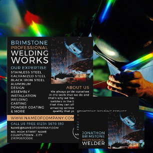 Welder Porträtt, Metall Worker, Welder Visitkort