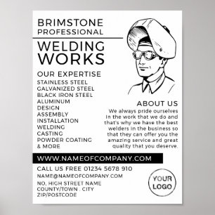 Welder Porträtt Sketch, Metall Worker, Welder Poster